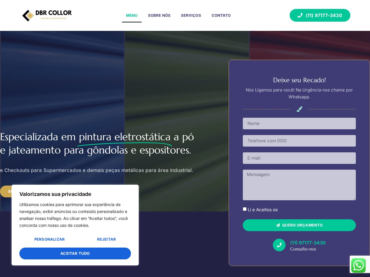 Preview do site DBR Pintura Eletrostática